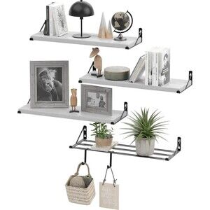 Veluckin Floating Shelf,Wall Mounted Rustic Wood Shelves for Bathroom BNIB